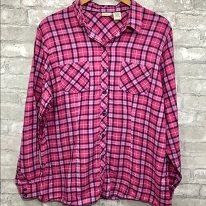 L.L. Bean Pink Flannel Long Sleeve